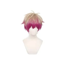 Alexis Ness Anime Cosplay Wig Short Straight Linen Rose Red Synthetic Fiber Wig Suitable for Frien Festival Cosplay
