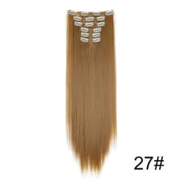 Synthetic 6pcs/set Long Straight Hair Extensions Ultra-Invisible Full Head Clip in Hair Extensions 24Inch for Women Daily Wear
