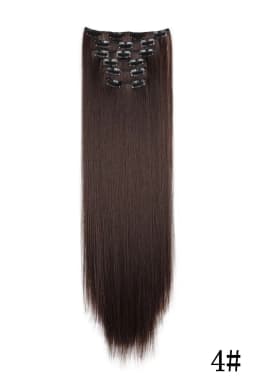 24Inch 16 Clips in Hair Extensions Long Straight Hairstyle Blonde Black Hairpieces Heat Resistant False Hair Daily Use Cosplay