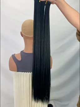 24Inch 16 Clips in Hair Extensions Long Straight Hairstyle Blonde Black Hairpieces Heat Resistant False Hair Daily Use Cosplay
