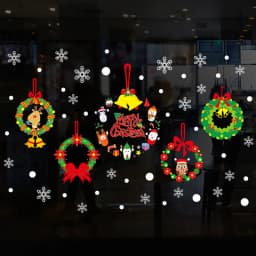 Christmas Window Stickers Ornaments Merry Christmas Decorations 2023 for Home Wall Sticker Decals New Year Decor Noel Stickers