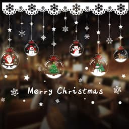 Christmas Window Stickers Ornaments Merry Christmas Decorations 2023 for Home Wall Sticker Decals New Year Decor Noel Stickers