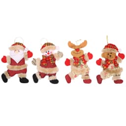 40PCS Christmas Tree Accessories Christmas Small Doll Dancing Old Man Snowman Deer Bear Fabric Puppet Small Hanging Gifts