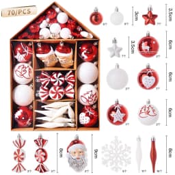 70pcs Christmas Balls Ornament Set Xmas Tree Hanging Pendant 2023 Christmas Decoration for Home New Year Gift Noel Navidad Natal