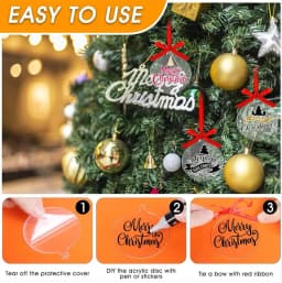 10pcs Acrylic Discs Christmas Tree Hanging Ornament DIY Blank Circle Xmas New Year Decor for Home Clear Bauble Ball Crafts