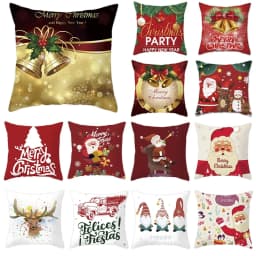 Christmas Cushion Cover Merry Christmas Decorations for Home 2025 Cristmas Ornament Navidad Noel Xmas Gifts Happy New Year 2026