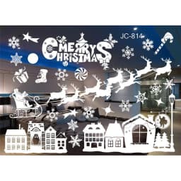 Christmas Snowflakes Electrostatic Window Clings Stickers Reindeer Santa Claus Window Decals Xmas Home Decorations New Year 2024