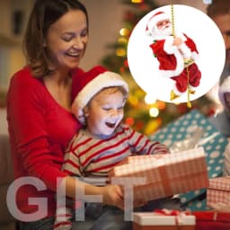 Christmas Socks, Santa Claus Electric Climb Up and Down Climbing Santa with Light and Music Christmas Ornaments Decoration