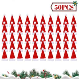 50Pcs/set Christmas Fruit Sticks Disposable Bamboo Sticks Snowflake Christmas Tree Elk Santa Claus Snowman Sticks Xmas Ornaments