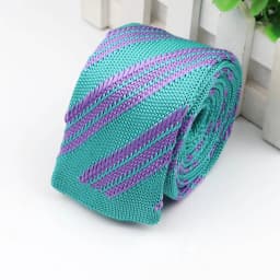 Fashion Men's Colourful Knitted Necktie Narrow 6CM Classic Woven Cravate Trendy Striped Skinny Ties For Dinner party Daily Wear