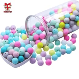 BOBO.BOX 20Pcs Silicone Beads 9MM Round Beads DIY Baby Pacifier Chain Pendant BPA Free Eco-friendly Baby Teether Toy Accessories