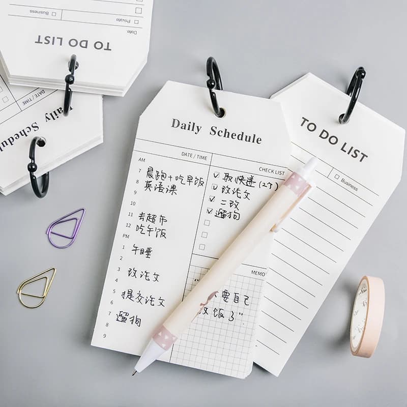 50 Sheets Simple Wireless Book, To Do List Daily Schedule Memo Pad, Steno Notebook Planner Agenda Office School Supplies A6456