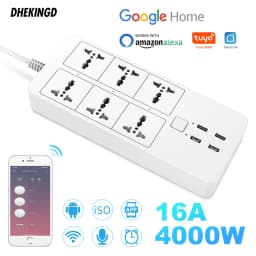 WIFI Smart Power Strip Universal with 5V3.1A Alexa Google Home Bluetooth Control Multi Plug 6AC 4USB Voice Control UK/EU/US/AU