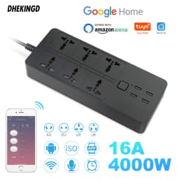 WIFI Smart Power Strip Universal with 5V3.1A Alexa Google Home Bluetooth Control Multi Plug 6AC 4USB Voice Control UK/EU/US/AU