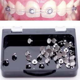 50pcs Orthodontic Dental Direct Bond Eyelet Lingual Buttons Tongue Tamers Bite Opener Cleat Small Sliding Crimpable Hook Tools