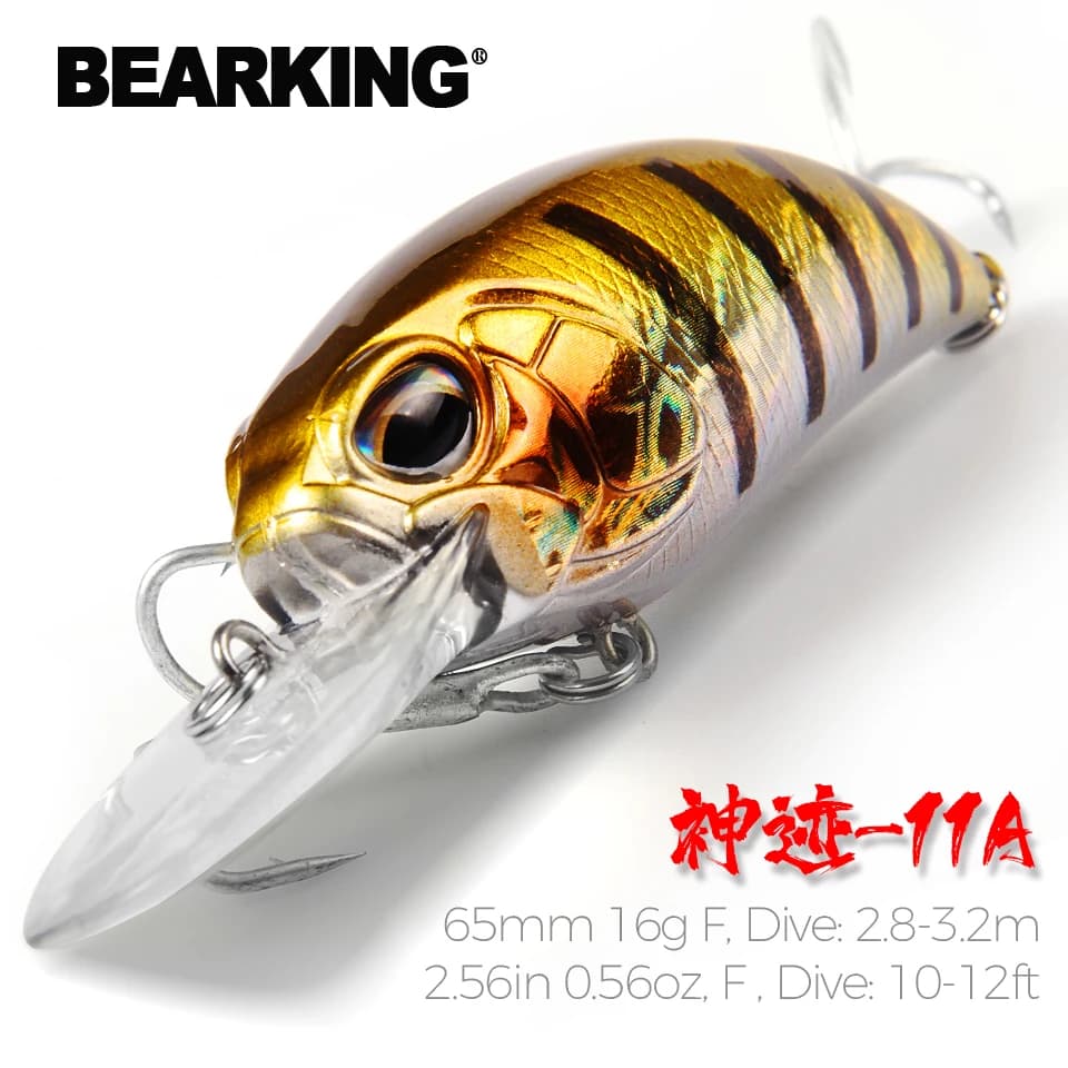 BearKing 65mm 16g hot model A+ fishing lure new crank 5color for choose dive 10-12ft,2.8-3.2m fishing tackle hard bait