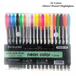 12/18/24 Colors Gel Pen Set Pastel Metallic Neon Glitter Pens For Adult Coloring Book Journals Drawing Doodling Art Markers