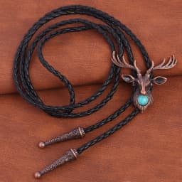 nordic Elk Turquoise Retro Men and Women Fashion bolo Tie