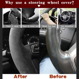 DIY Black Suede Leather Car Accessories Steering Wheel Cover For BMW E36 1996 1997-2000 E46 1998-2000 Z3 E36/7 1995 1996 1997