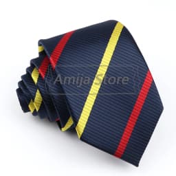 Brand New Men's Tie Red Blue Yellow Striped Plaid Jacquard Necktie Daily Wear Accessories Cravat Wedding Party Gift For A Man