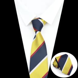 Brand New Men's Tie Red Blue Yellow Striped Plaid Jacquard Necktie Daily Wear Accessories Cravat Wedding Party Gift For A Man