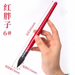 1pcs Squirrel Hair Red Black Round Head Pointed Mop Brush Watercolor Pen Gouache Brush Art Hook Line Pen Multiple Models