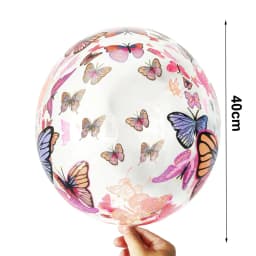 20 Inch Butterfly Printed BoBo Balloons Happy Birthday Transparent Bubble Balloon Birthday Party Baby Shower Wedding Decorations
