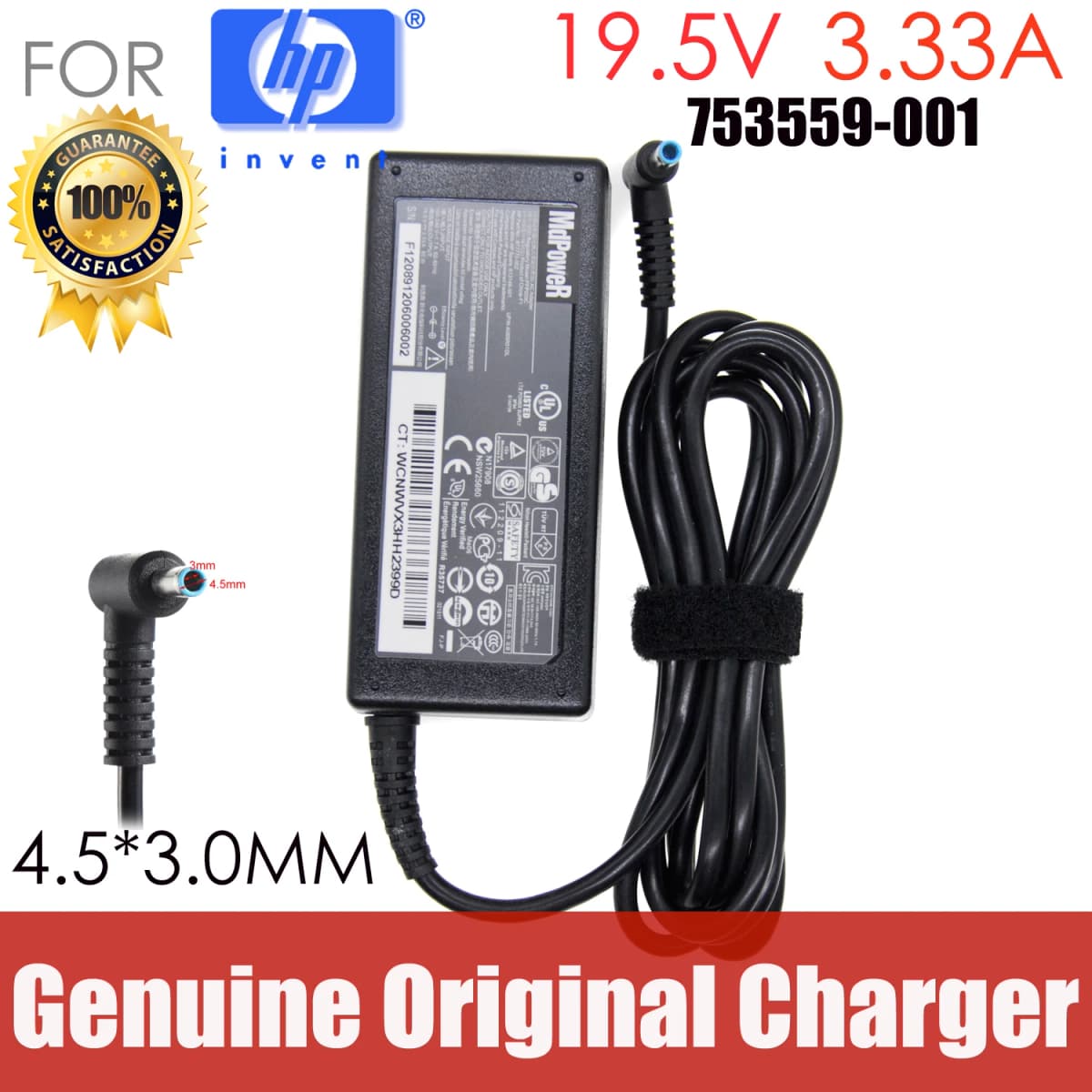 Original 19.5V 3.33A 65W AC adapter laptop charger For HP 725 820G3 840G4 830G5 Envy14 HSTNN-LA13 CA15 HSTNN-L14C A065R08DL