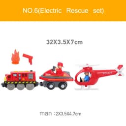 New Fire Truck Magnetic Train Car Ambulance Police Car Fire Truck Helicopter Compatible Brio Wood Track Children's Toys