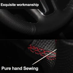 Hand Sewing Car Steering Wheel Cover Wrap Beige Leather Suede For Renault Megane 2 2002-2009 Scenic 2 (Grand Scenic) Kangoo 2