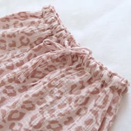 2026 Spring And Summer New Ladies Pants 100% Cotton Crepe Leopard Print Pajamas Sweat-absorbent Breathable Home Pants Trousers