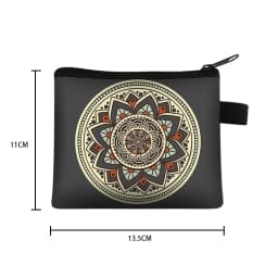 Mandala Flower Print Coin Purse Women Wallet Ladies Multicolor Pattern Cute Coin Bag ID Credit Card Case Mini Coin Holder