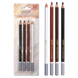 4 Color Professional Soft Pastel Charcoal Pencils Wood Skin Tints White Colored Pencils For Artist Drawing Sketching Blending
