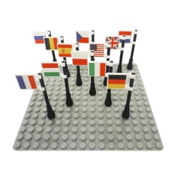 Brick Parts 2335 National Flag for Military Figure Land Force Square Flags Accessory Bricklink Building Block Particles Brickset