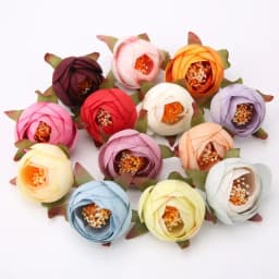 10PCs Silk Rose Artificial Flowers High Quality 5cm Fake Flower Wedding Decoration Party Home Room Decor Garden Craft DIY Wreath