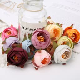 10PCs Silk Rose Artificial Flowers High Quality 5cm Fake Flower Wedding Decoration Party Home Room Decor Garden Craft DIY Wreath
