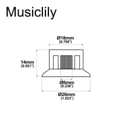 Musiclily Pro Left Handed Inch Size Fine 24-Spline Top Hat Bell Knobs Tone Volume Control Knobs for USA LP SG (Set of 2T2V)