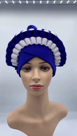 2022 Fashion African Turbans for Women Ready to Wear Auto Gele Headties Nigerian Aso Oke Head Wraps for Traditional Wedding