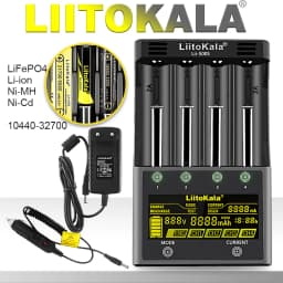 LiitoKala Lii-500S Smart Charger 4 Slot LCD 18650 26650 21700 14500 Li-ion NiMH AA AAA Fast Charge Capacity Test Discharge