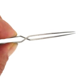 Stainless Steel Tweezers Cross Reverse Round Head Reverse Fork Nie Pointed Labor-Saving Pinch Fixed Self-locking Clip Philately