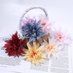 5PCS Dahlia Artificial Silk Flower Heads Decorative Scrapbooking For Home Wedding Artificial Flowers Decoration Fake Flower Wall