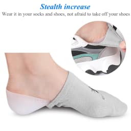 Unisex Invisible Height Increase Insoles Women Men Heel Pads Silicone Gel Lift Insole Dress In Socks Cracked Foot Skin Care Tool