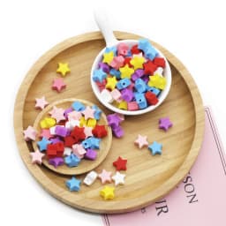 Cute-Idea 10PCs Star Silicone Beads Teether Pacifier Chain Chewable DIY Accessories Chain Teething Soft Baby Product Food Grade