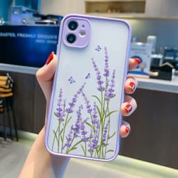 Butterfly Lavender Higan Flower Phone Case For iPhone 16 Plus 12 13 Mini 17 11 15 14 Pro Max X XR XS Max Shockproof Shell Cover