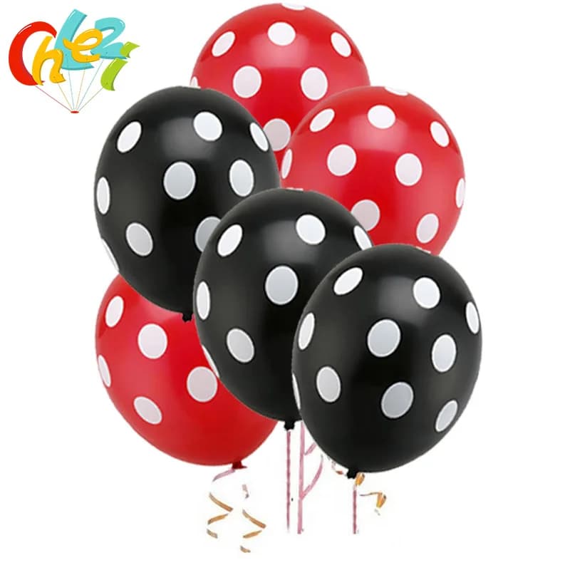 20Pcs Ladybug Black Red Polka Dot Latex Balloon Birthday Presents Wedding Festival Party Decorations Supplies Globos Baby Shower