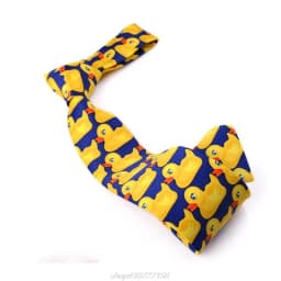 Men Women Funny Yellow Duck Printed Necktie Imitation Silk Cosplay Party Business Suit Ties Neckwear Show MY28 21 Dropship