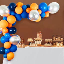 Outer Space Party Birthday Balloons Orange Navy Blue Chrome Silver Balloons Arch Garland for Birthday Party Decor Baby Shower
