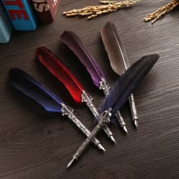 Vintage Calligraphy Pen Feather Dip Fountain Pen Sets Ink Stationery Quill Creative Retro Writting Pen School Office Supplies