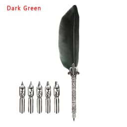 Vintage Calligraphy Pen Feather Dip Fountain Pen Sets Ink Stationery Quill Creative Retro Writting Pen School Office Supplies