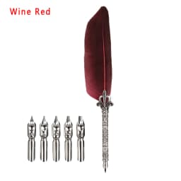 Vintage Calligraphy Pen Feather Dip Fountain Pen Sets Ink Stationery Quill Creative Retro Writting Pen School Office Supplies